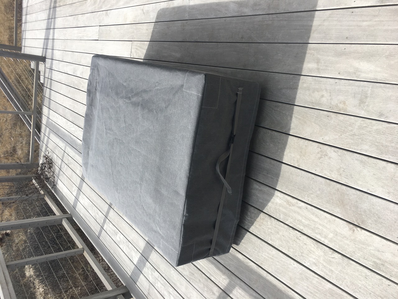 Patio firepit with custom fabric cover