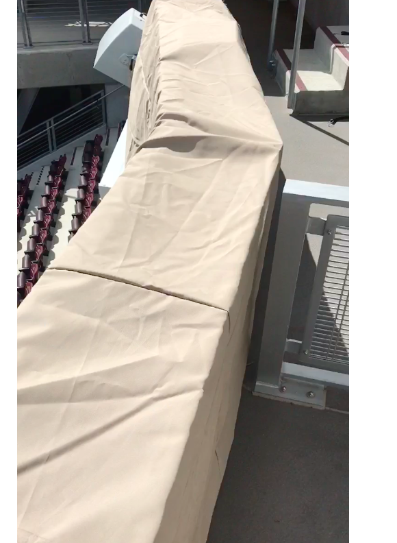 Custom covers for stadium seats to protect the seats from the elements